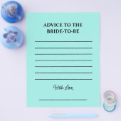 Bride & Co. Bridal Shower Turquoise Advice Card Flyer (Enkel)