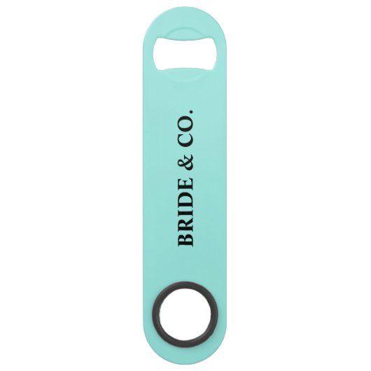 Bride & Co. Bridal Shower Turquoise Speed Flessenopener (Voorkant)