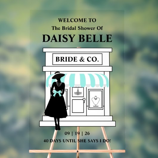 Bride & Co. Bridal Shower Turquoise Welcome (Neutre)