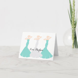 BRIDE & Co Bridesmaids Blauwgroen bruiloft Bedankkaart