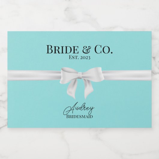 Bride & Co. Bruidsmeisje Mini Mousserende Wijn Lab Sparkling Wijnetiket (Enkel label)