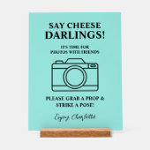Bride & Co. Bruiloftsfeest Teal Acryl Bord (Voorkant)
