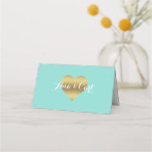 BRIDE & CO Gold Heart Blauwgroen Blauw Dank u (Voorkant)