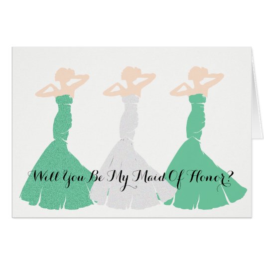BRIDE & CO Green be My Maid of Honger Party Note (Voorkant Horizontaal)