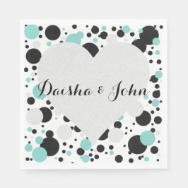 BRIDE & CO Heart Polka Dot Party Napkins Servetten