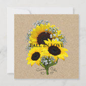 BRIDE & CO Kraft Autumn Bride Sunflower Invitation (Devant)