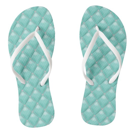 BRIDE & CO Paris Theme Bridal Blauwgroen Blue Teenslippers (Voetbed)