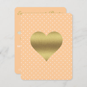 BRIDE & CO Peach & White Party Polka Dots Party Kaart