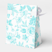 Bride & Co. Teal Bloemstuk Toile Persoonlijk Bedankdoosjes (Achterkant)