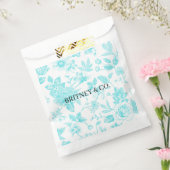 Bride & Co. Teal Bloemstuk Toile Persoonlijk Bedankzakje (Gezegeld)