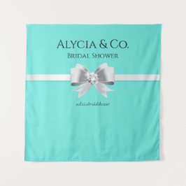 Bride & Co. Turquoise / Blauwgroen achtergrond & t Wandkleed