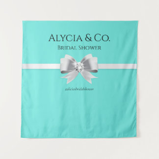 Bride & Co. Turquoise / Blauwgroen achtergrond & t Wandkleed