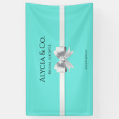 Bride & Co. Turquoise / Blauwgroen achtergrondbann Spandoek (Verticaal)