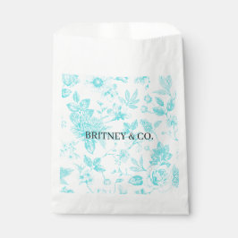 Bride & Co. Turquoise Bloemstuk Toile Persoonlijk Bedankzakje