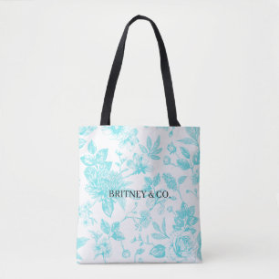 Bride & Co. Turquoise Bloemstuk Toile Persoonlijk Draagtas