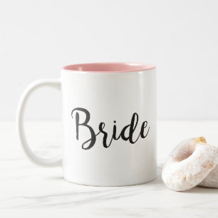 Bride Coffee Mok Minimalistic Wedding Gift - Black
