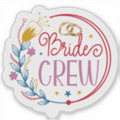 Bride Crew Sparkle Sticker (Voorkant)
