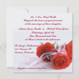 Bride de la Faire-part de mariage Red Roses