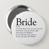 Bride Definition, Vrijgezellenfeest, bruiloft Ronde Button 4,0 Cm (Voorkant /achterkant)