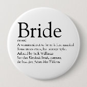 Bride Definition, Vrijgezellenfeest, bruiloft Ronde Button 4,0 Cm (Voorkant)