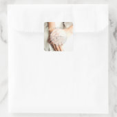 Bride diamanten ring, bewerkbare bruiloft-bedankt vierkante sticker (Tas)