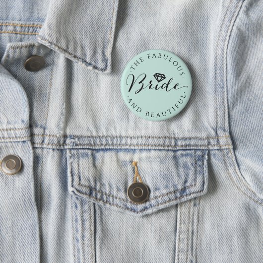 Bride Diamond Classic Script Bruidsfeest Ronde Button 5,7 Cm (In situ)