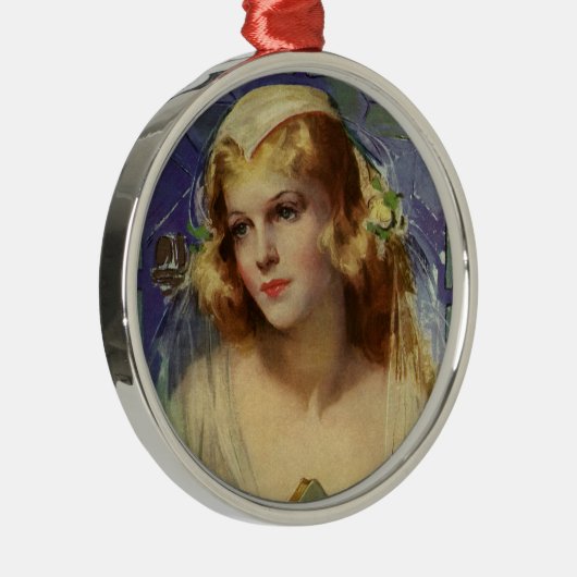 bride die een bijbel, religieuze bruiloft houdt metalen ornament (Rechts)