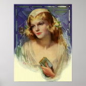 bride die een bijbel, religieuze bruiloft houdt poster (Voorkant)