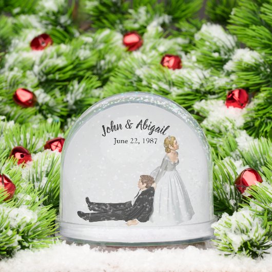 Bride Dragging the Reluctant Groom Sneeuwbol (Kerstmis)