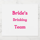Bride Drink Team Shot Glass Sparkling Wijnetiket (Enkel label)