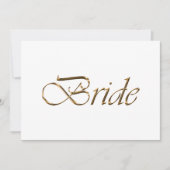 Bride Elegant Gold script Wedding table place card (Voorkant)