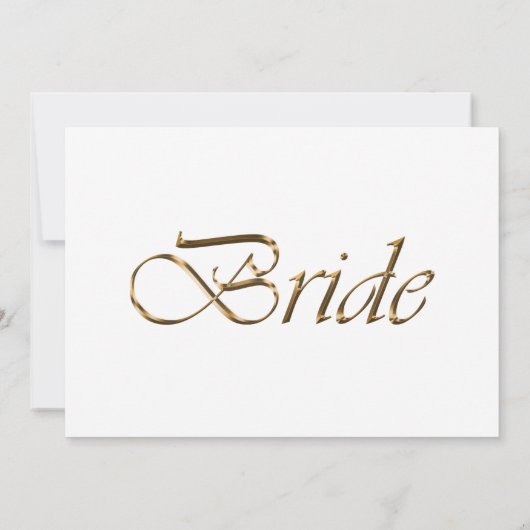 Bride Elegant Gold script Wedding table place card (Achterkant)