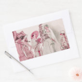 Bride en aanwezigen rechthoekige sticker (Envelop)