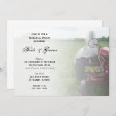 Bride en Boerderij Tractor Country Rehearsal Dinne Kaart (Voorkant / Achterkant)