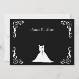 Bride en Bride Lesbian Elegant Wedding Invitation Kaart