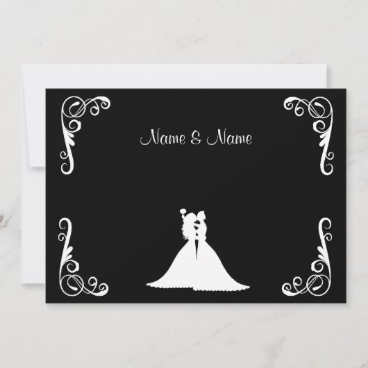 Bride en Bride Lesbian Elegant Wedding Invitation Kaart (Voorkant)