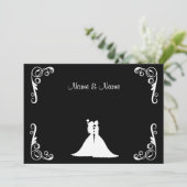 Bride en Bride Lesbian Elegant Wedding Invitation Kaart (Staand voorkant)