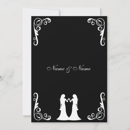 Bride en Bride Lesbian Wedding Invite Kaart (Voorkant)