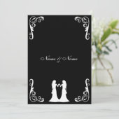 Bride en Bride Lesbian Wedding Invite Kaart (Staand voorkant)