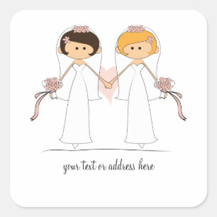 Bride en Bride Wedding Stickers