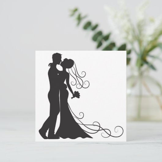 Bride en bruidegom postkaart feestdagenkaart (Staand voorkant)