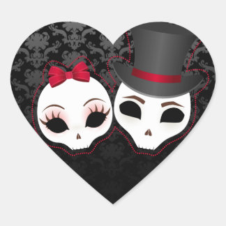 Bride- en bruinhuiden (rood) hart sticker