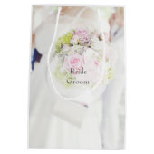 Bride en Flower Bouquet Wedding Medium Cadeauzakje (Achterkant)