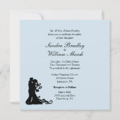 Bride en Groom Blue Wedding Invitation Kaart (Voorkant)
