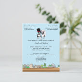Bride en Groom Boston Terrier Wedding Shower Kaart (Staand voorkant)