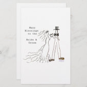 Bride en Groom Briefpapier (Voorkant / Achterkant)