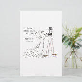 Bride en Groom Briefpapier (Staand voorkant)