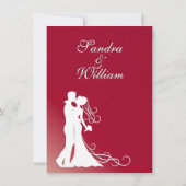Bride en Groom Burgundy Wedding Invitation Kaart (Achterkant)