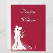 Bride en Groom Burgundy Wedding Invitation Kaart (Achterkant)