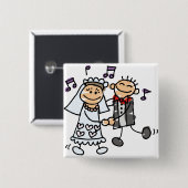 Bride en Groom Celebrate Vierkante Button 5,1 Cm (Voorkant /achterkant)